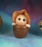 Tiny Potted Garden Gnome 'Tillie' 1.5" OOAK Sculpt by Ann Galvin