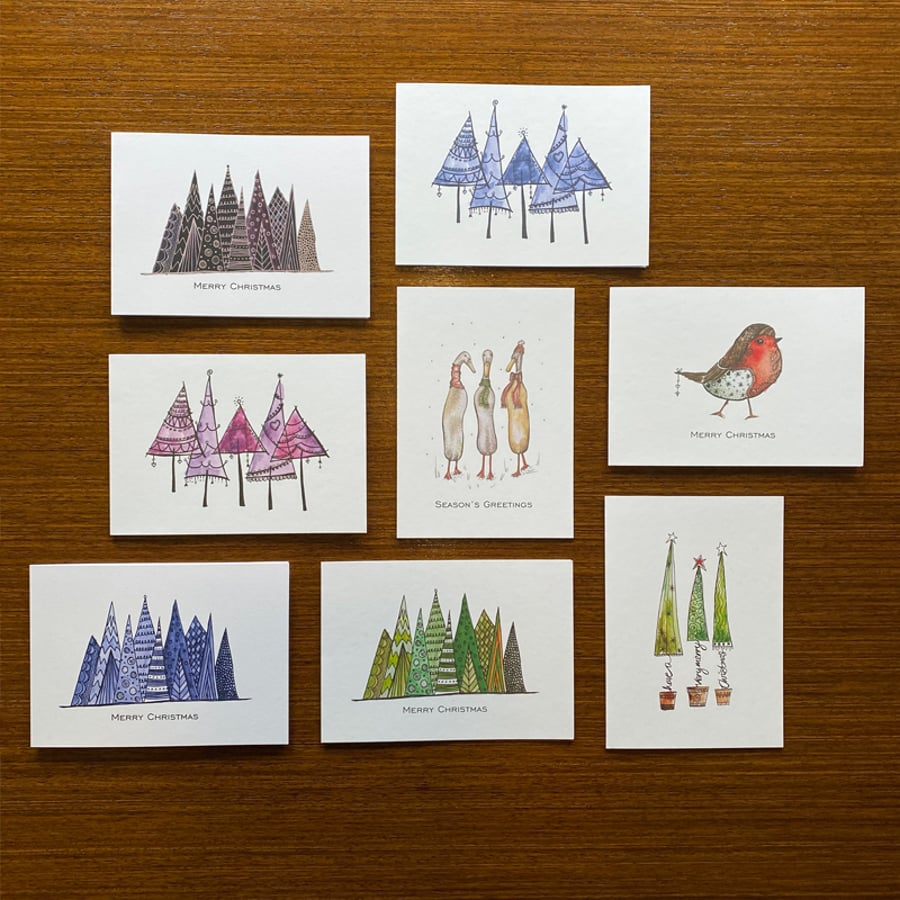 SALE! USE XMAS50 for 50% off at checkout. Pack of 8 Luli Christmas Cards.
