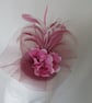 Rose Pink and Pale Plum Vintage Style Feather Orchid Flower Fascinator Hat  - Image 8