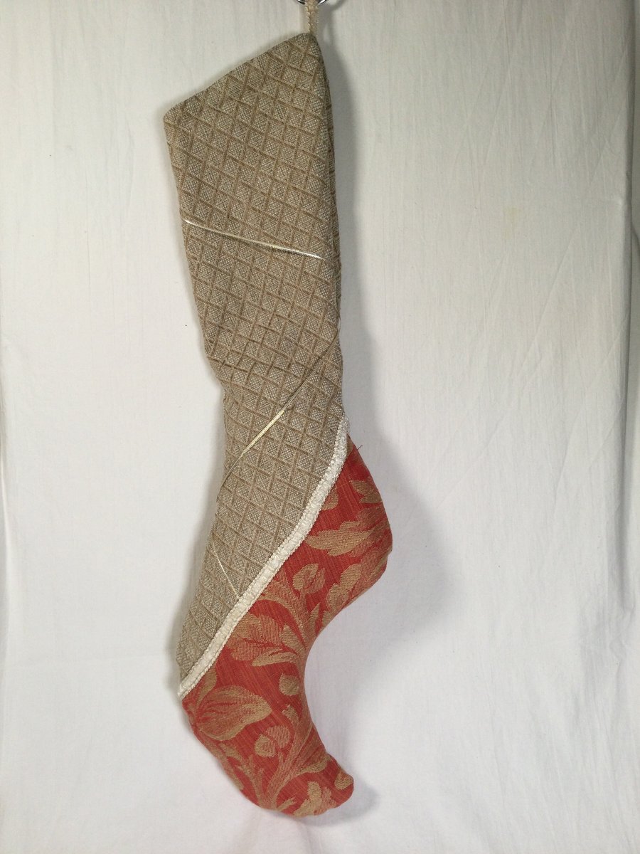 Fabric gift wrapping gift holder. Wedding gift wrapping. Jester s Boot Stocking 