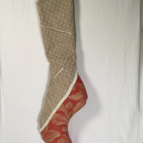 Fabric gift wrapping gift holder. Wedding gift wrapping. Jester s Boot Stocking 