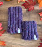 Dog Neck Warmer Snood - Handknit - Chunky Tweed - Purple - Image 1