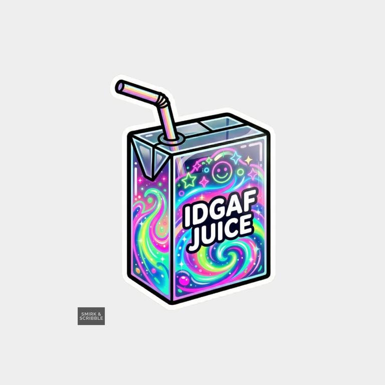 Funny Cheeky Juice Box Sticker For Adults -  IDGAF
