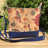 Cross body bag, Amazon flowers cork fabric 