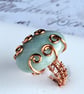 Amazonite and Copper Wire-Wrapped Positivity Ring, Unique Piece,UK Size L - Image 7