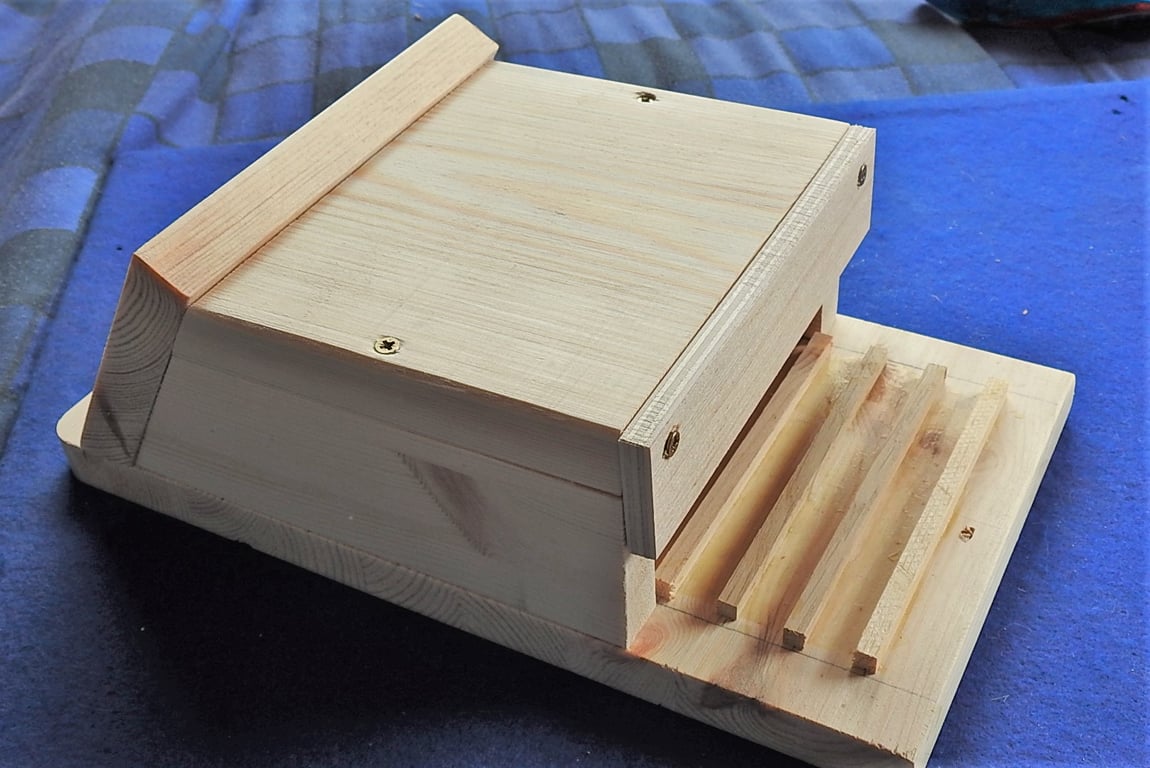 Wooden bat box shelter or nesting roosting house for wild bats