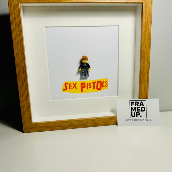 THE SEX PISTOLS - Framed custom Lego minifigure - Johnny Rotten