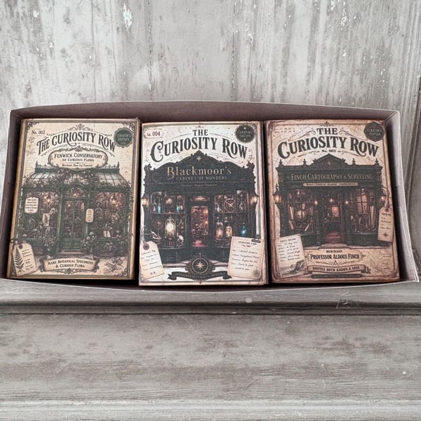 Ephemera - Curiosity Row, 6 matchboxes with ephemera - PB8 0063