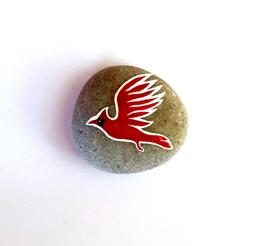 Red Cardinal Spirit Stone - MADE TO ORDER