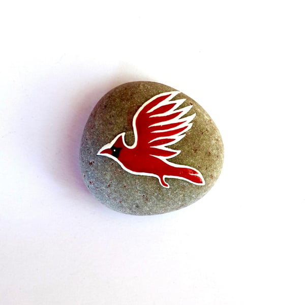 Red Cardinal Spirit Stone - MADE TO ORDER