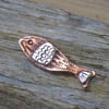 Copper and silver 'swim little fish' mini brooch mixed metal pin