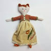 Emmy: Rag doll with hand embroidered velvet dress and knitted accessories