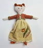 Emmy: Rag doll with hand embroidered velvet dress and knitted accessories