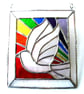 Rainbow Dove Stained Glass Art Picture Suncatcher Handmade  - Image 6