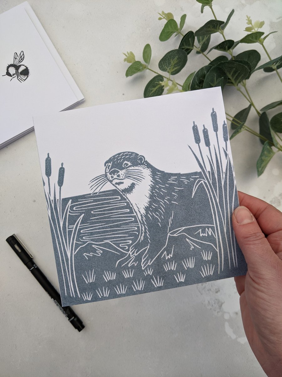 Otter Greetings Card, Wildlife Card