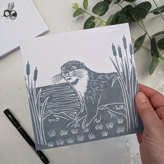 Otter Greetings Card, Wildlife Card