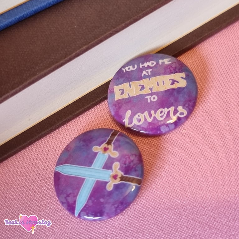 Enemies To Lovers Button Badge Pair - Button Badges - Accessories