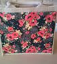 Small Jute Bag with Poppies on a Black Background