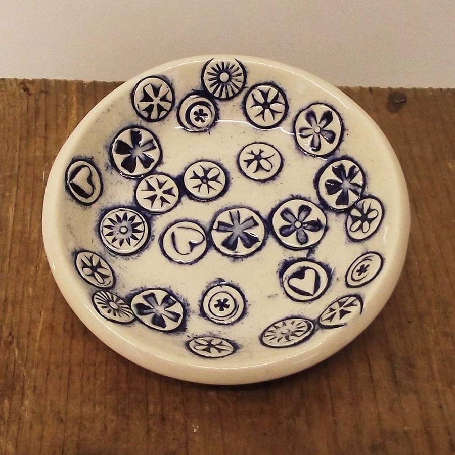 Useful little pottery dish, votive holder, trinkets Ceramic