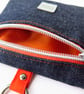 Special Edition Waterproof Dog Treat Bag Pouch in Navy Denim and Orange - Image 5