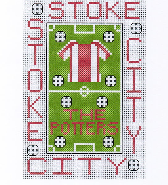 Stoke City Cross Stitch Kit Size 4" x 6"  Full Kit