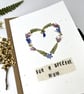 Handmade Pressed Flower Heart, Mother's Day, Birthday Card  - Image 3
