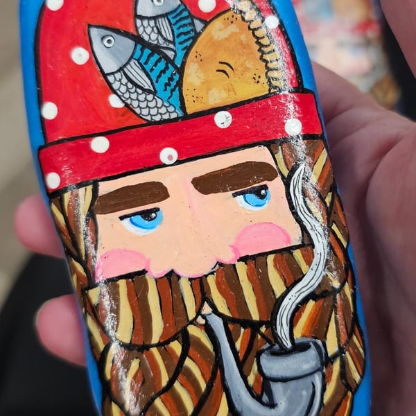 Hand Painted Fisherman Rock 3