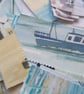 Seascape paper backed fabric offcuts for crafting - zero waste materials - Image 3