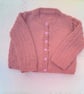 Baby's Hand Knitted Round Neck Cardigan with Lacy Set in Sleeves, Custom Make - Image 6