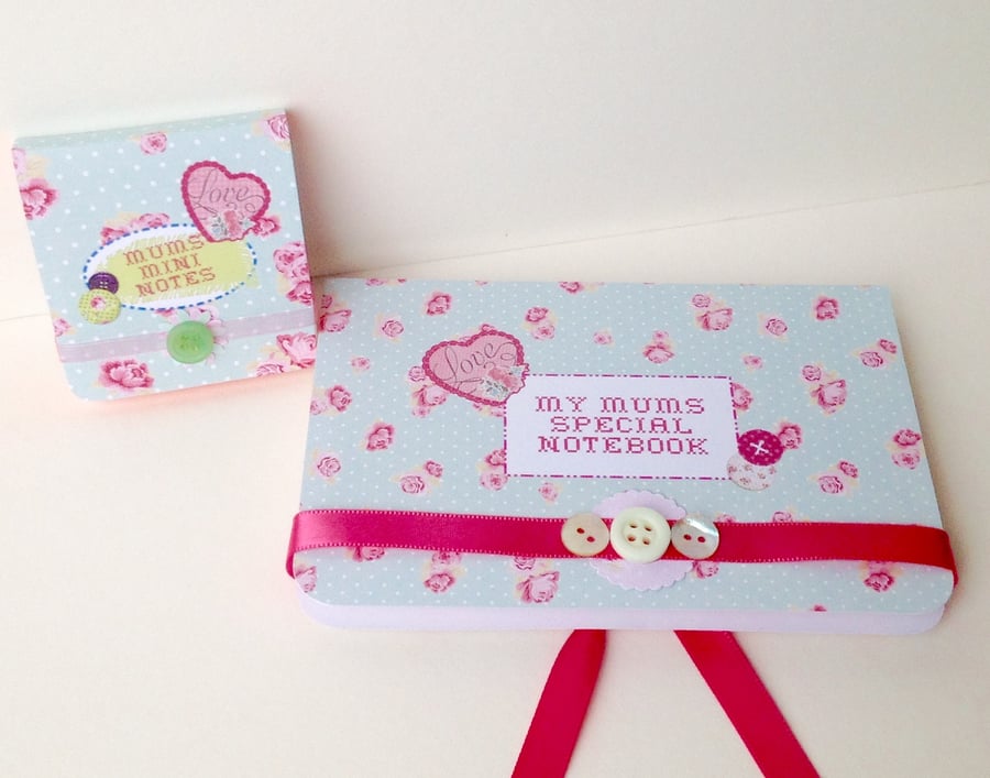 Mothers Day Mini Notebook Set,Handmade,Personalised Gift Set.