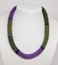 Felted cord necklace - shades of greens and purple - Image 4