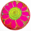Badge 58mm Multicoloured Flower Textile Badge 