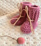 Classic Booties 100% Merino Wool Hushed Rose - Image 3