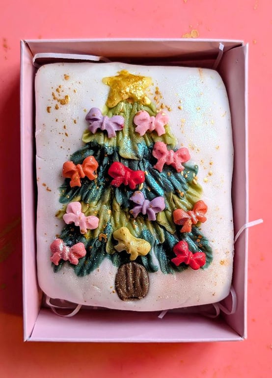 Personalised, Hand Iced Christmas Tree Biscuit, Perfect Stocking Filler Sweet 