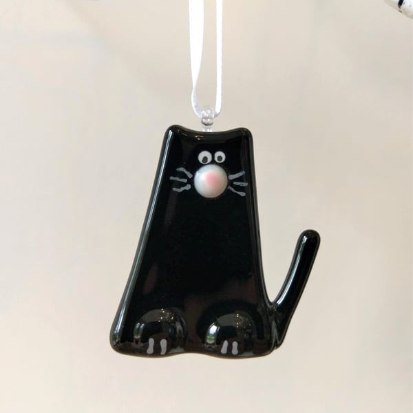 Black Fused Glass Cat