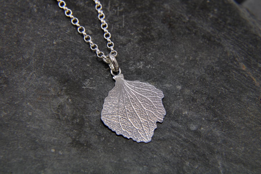 Hydrangea Petal Pendant - Sterling Silver Flower Necklace - Handmade in Cornwall