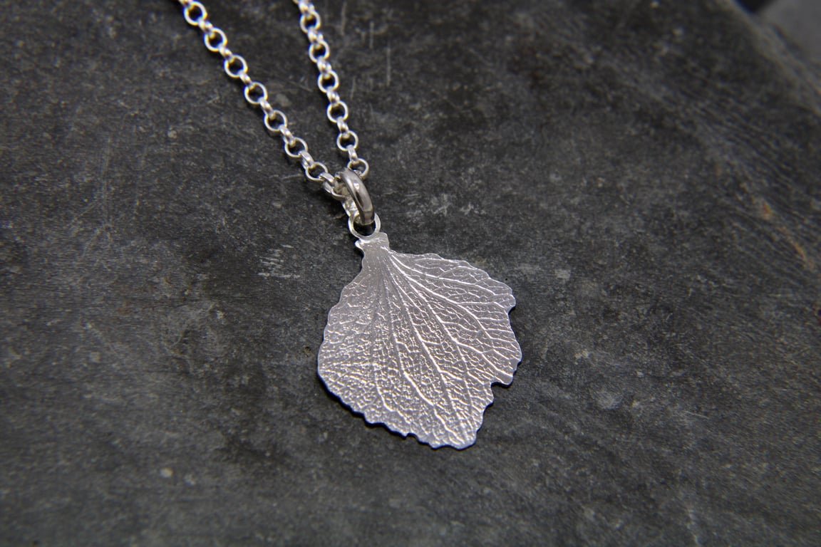 Hydrangea Petal Pendant - Sterling Silver Flower Necklace - Handmade in Cornwall