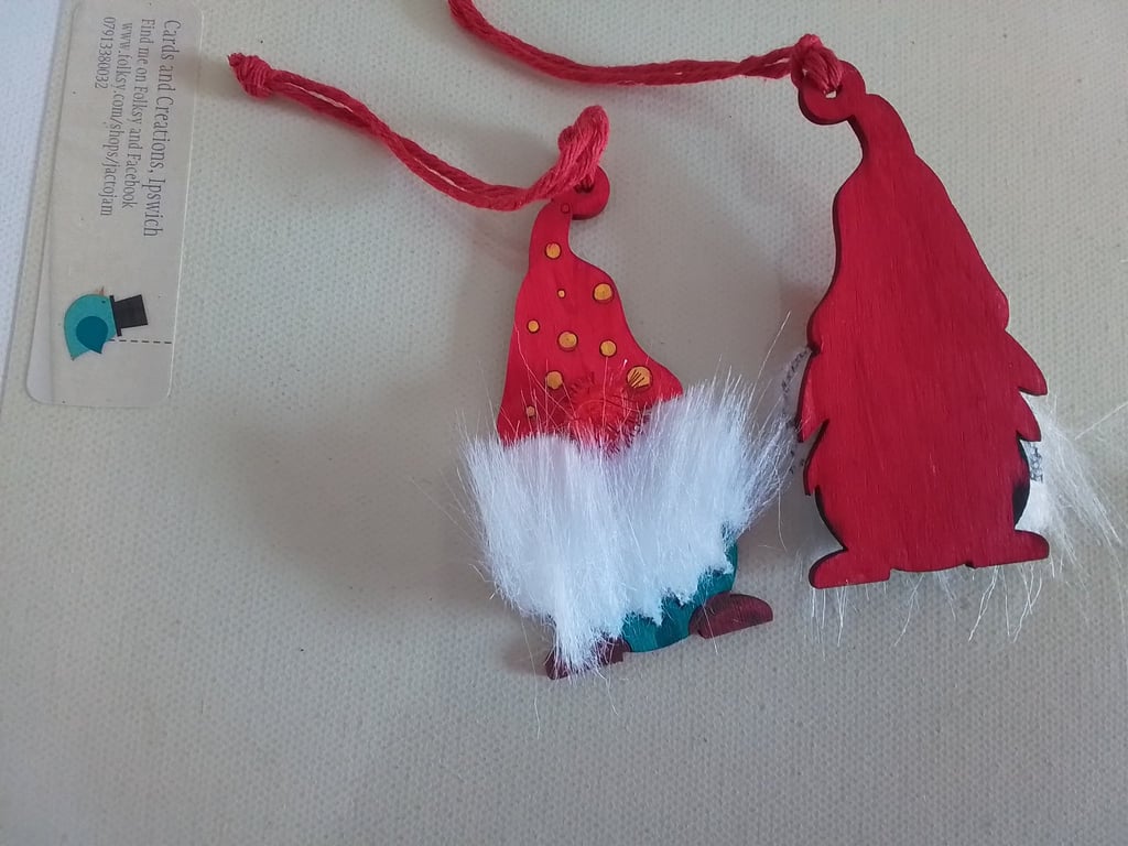 Christmas decoration. Red nosed gonk hanging decoration. Ref 483