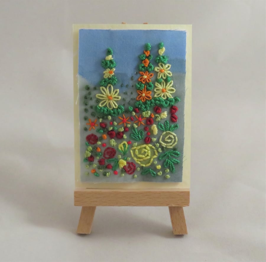 ACEO Summer Garden - Yellow, orange and red