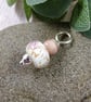 Rose Glass Bead Pendant, Sterling Silver with Rhodonite - Chain is Optional
