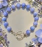 Blue Lace Agate Bracelet with T-Bar Clasp (Calm & Inner Peace) - Image 1