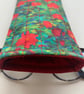 Klimt Farm Flowers Design Print Quilted Fabric Glasses Case - Image 5