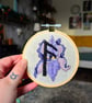 Ansuz Rune and Iris Flower embroidery 