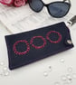 Glasses case, denim, pink circles and purple lining.  - Image 8
