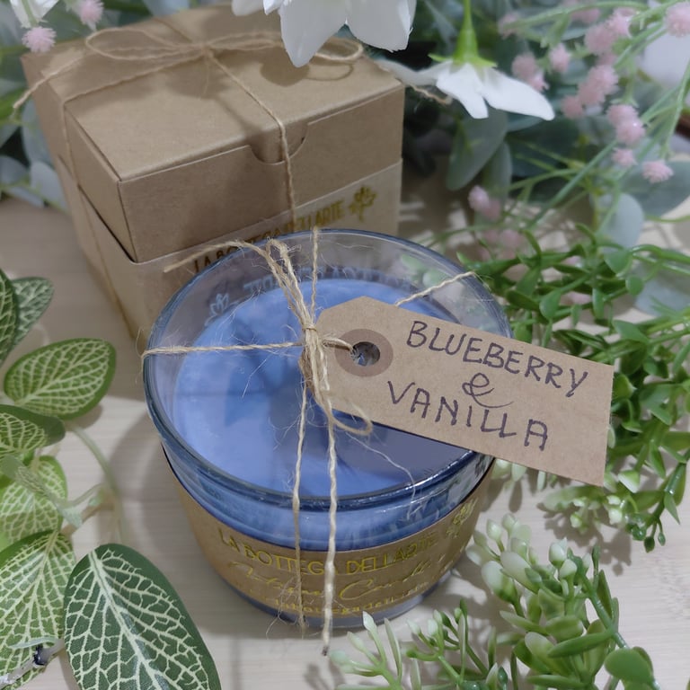 Blueberry and Vanilla Soy Wax Candle Handmade Scented Gift Jar