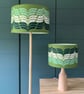 Handmade Leaf Print Lampshade - Moss Green & Blues - British Made