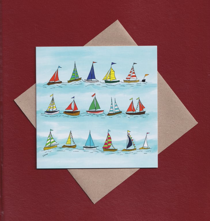 Greetings card - boats - sailing - birthday card