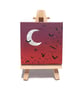 Bats at Dusk Miniature Canvas with Easel - original mini halloween art - Image 2