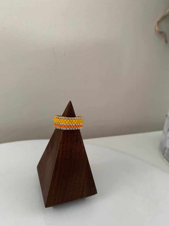 Lively colourful beaded ring