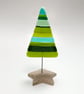 Fused Glass Green Stripy Christmas Tree  - Image 2